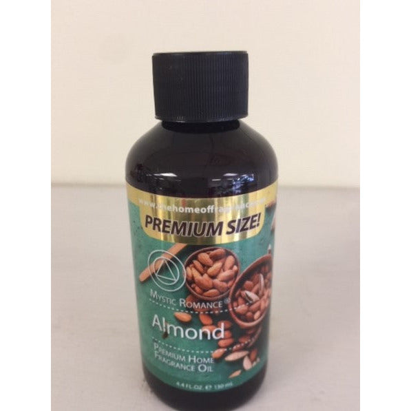 Mystic Romance Premium Size Almond Frangrance Oil 4.4 oz bottle, use in diffusers, burners and potpouri
