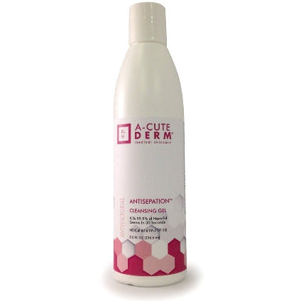 A-CUTE DERM Antisepation Cleansing Gel, Antimicrobial Hand Wash, Kill GERMS without drying 8 oz
