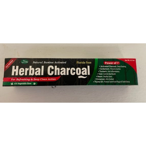 Herbal activated Charcoal toothpaste , fluoride free, natural bamboo xylitol, prevents cavities, antioxidant. 6.5 Oz