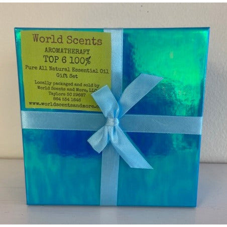 World Scents Aromatherapy Top 6 Pure All Natural Essential Oil 100% Gift Set