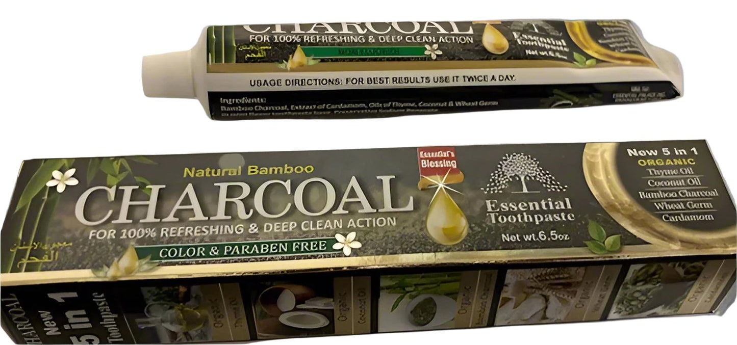 Herbal activated Charcoal Toothpaste, Color and Paraben Free 6.5 Oz
