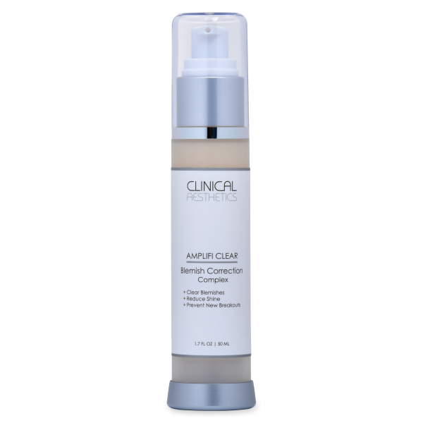 Amplifi Clear Trio for acne control: Cleansing Gel 6 oz,  8% Glycolic Treatment Pads 60 counts, Blemish Correction Complex, 1.7 Oz