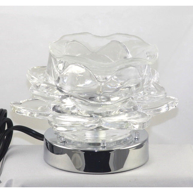 Clear electric decorative touch fragrance lamp, aromatic oil burner,scented oil warmer, wax melter