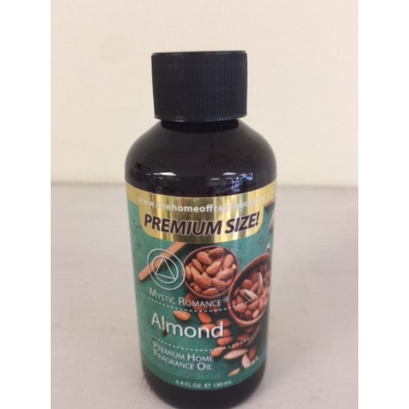 Mystic Romance Premium Size Almond Frangrance Oil  4.4 oz bottle, use in diffusers, burners and potpouri