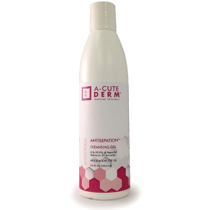 A-CUTE DERM  Antisepation Cleansing Gel, Antimicrobial Hand Wash, Kill GERMS without drying 8 oz