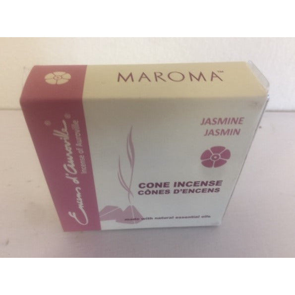 Maroma jasmine Cone Incense 100% Natural Made with Natural Essential Oils, 10 cones