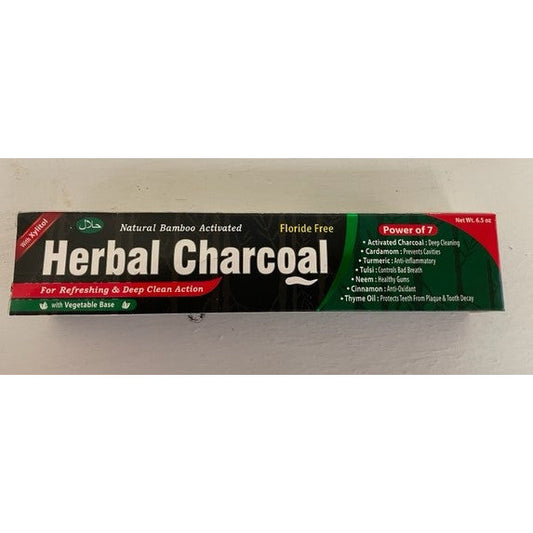 Herbal activated Charcoal toothpaste , fluoride free, natural bamboo  xylitol, antioxidant. 6.5 Oz