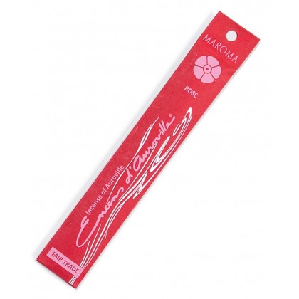 Maroma Rose stick Incense 100% Natural Made with Natural Essential Oils, 10 sticks